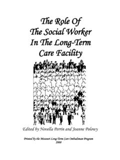 The Role Of The Social Worker In The Long-Term Care Facility