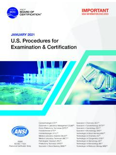 JANUARY 2021 U.S. Procedures for Examination &amp; Certification