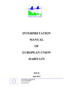 INTERPRETATION MANUAL OF EUROPEAN UNION HABITATS