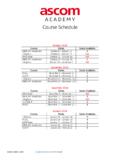 Course Schedule - Ascom Healthcare Communications