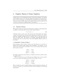 4 Number Theory I: Prime Numbers - Penn Math