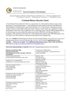 Criminal History Records Check - Maryland Department of ...