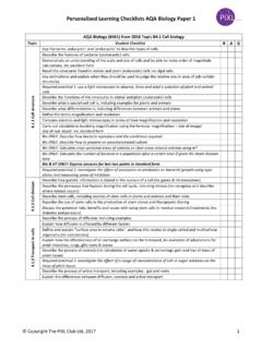 Personalised Learning Checklists AQA Biology Paper 1