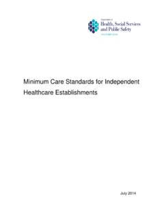 Minimum Care Standards for Independent Healthcare ...