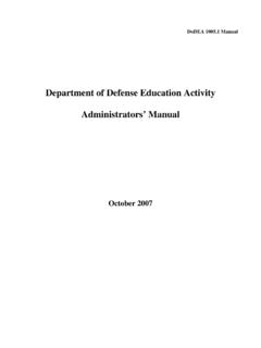Department of Defense Education Activity Administrators ...