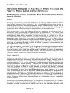 080430 International Standards for Reporting of Mineral ...