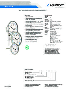 EL Series Bimetal Thermometers - Ashcroft