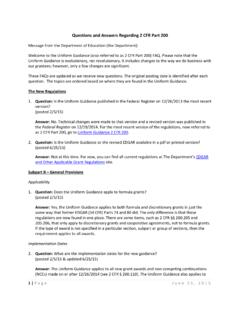 Questions and Answers Regarding 2 CFR Part 200 - ed
