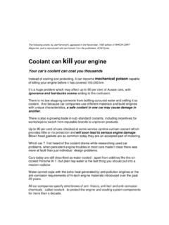 coolant can kill your engine - AA Gaskets