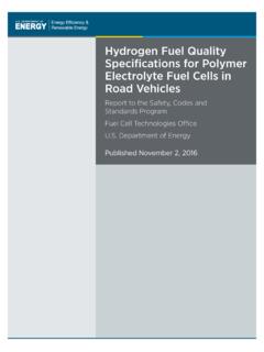 Hydrogen Fuel Quality Specifications for Polymer ...