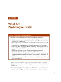What Are Psychological Tests? - SAGE Publications Inc