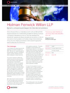 Holman Fenwick Willan LLP - The Access Group