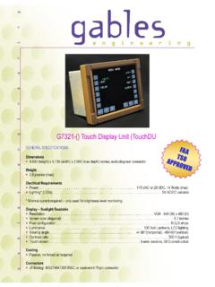G7321-() Touch Display Unit (TouchDU) - Gables Eng