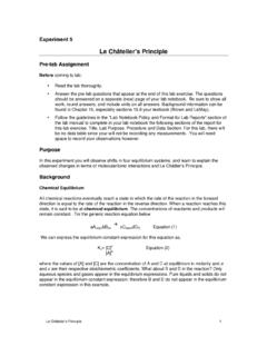 Le Ch&#226;telier’s Principle - Lab Manuals for Ventura College