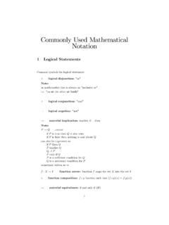 Commonly Used Mathematical Notation - Columbia …