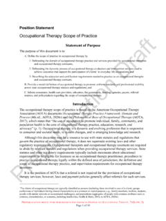 Position Statement Occupational Therapy Scope of Practice ...