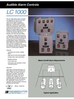 Audible Alarm Controls LC 10 0 - Pneumercator