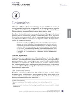 Defamation - Southern African Litigation Centre