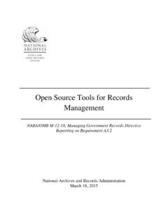 Open Source Tools for Records Management