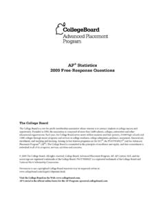 AP Statistics 2009 Free-Response Questions - College Board