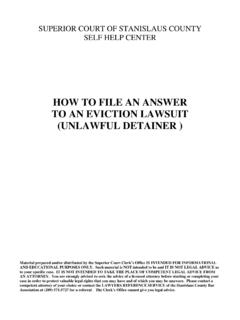 HOW TO FILE AN ANSWER TO AN EVICTION LAWSUIT …