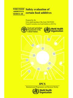Safety evaluation of certain food additives - inchem.org