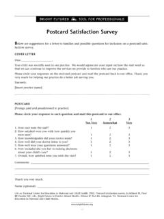 Postcard Satisfaction Survey - Bright Futures