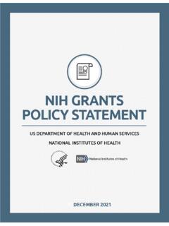 NIH Grants Policy Statement - National Institutes of Health