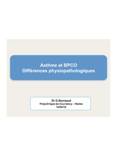 Asthme et BPCO Diff&#233;rences physiopathologiques