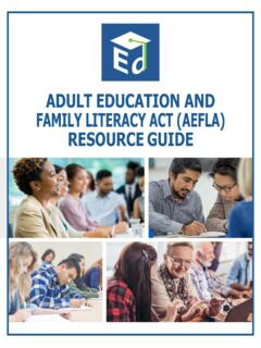 Adult Education and Family Literacy Act (AEFLA) Resource …