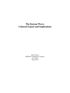 The Korean Wave: Cultural Export and Implications