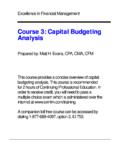 Course 3: Capital Budgeting Analysis - exinfm