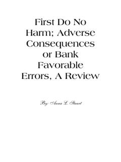 First Do No Harm; Adverse Consequences or Bank Favorable ...