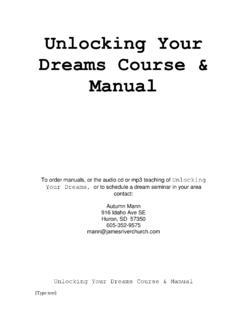 Unlocking Your Dreams Course &amp; Manual