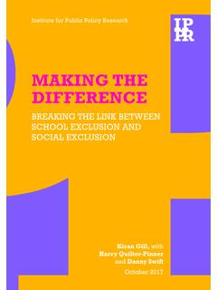 MAKING THE DIFFERENCE - Institute for Public Policy Research