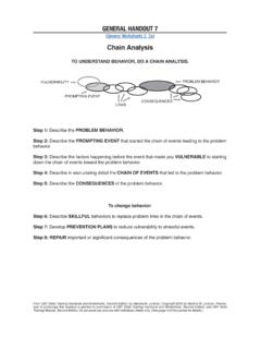 GENERAL HANDOUT 7 Chain Analysis - RECOVERY 360