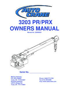 3203 PR/PRX OWNERS MANUAL - Auto Crane
