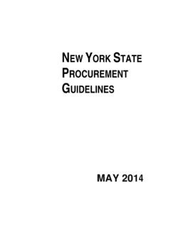 NEW YORK STATE PROCUREMENT GUIDELINES