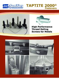 High Performance Thread Rolling Screws for Metals