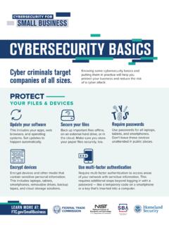 CYBERSECURITY BASICS - Federal Trade Commission