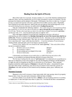 Healing from the Spirit of Poverty