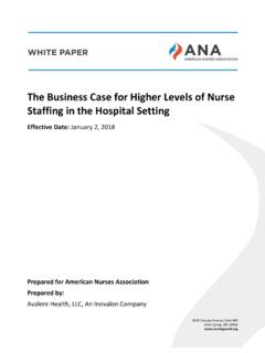 The Business Case for Higher Levels of Nurse Staffing in ...