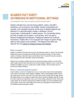 SCABIES FACT SHEET: OUTBREAKS IN INSTITUIONAL …