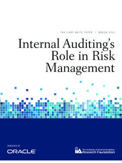 Internal Auditing’s Role in Risk Management
