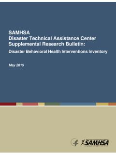 SAMHSA Disaster Technical Assistance Center …