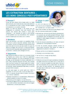 LES EXTRACTION DENTAIRES - UFSBD