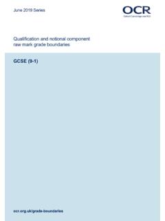 Qualiﬁcation and notional component raw mark grade …