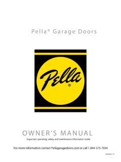 OWNER’S MANUAL - Pella&#174; Garage Doors | Wood, …