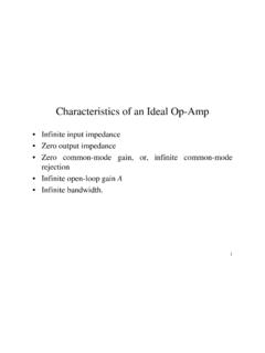 Characteristics of an Ideal Op-Amp - Engineering
