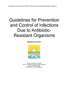 Guidelines for Prevention and Control of Infections Due to ...